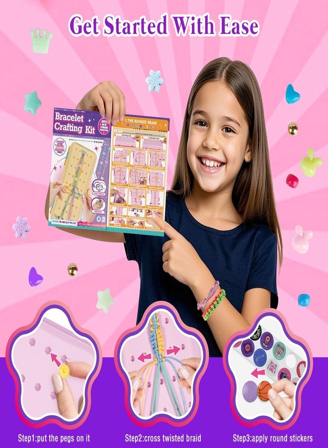 TingingYuli Friendship Bracelet Making Kit with Storage Box,DIY String Bracelet Arts and Craft for Girls Aged 8-12,Kids' Travel Activity Toy Set,Easter Birthday Gifts for Ages 6 7 8 9 10 11 12 Year Old Rose - Image 4